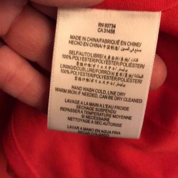 BCBGeneration size 12 silky red deep V front & open back pockets - Picture 13 of 13